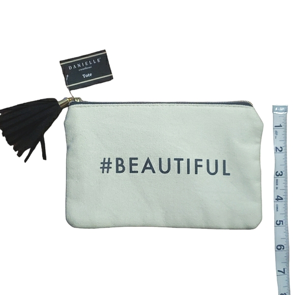 Danielle Creations Inspirational Beautiful Tassel Zip Top Tote Cosmetic Bag NWT - Picture 12 of 16